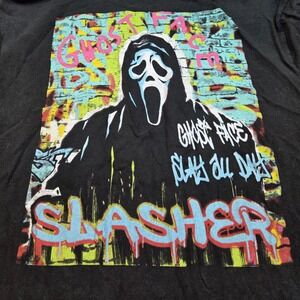 Scream Movies Ghost Face Tee Black Large T Shirt Scary Graphic Print‎ Halloween